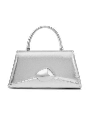 Metallic PU Leather Top-Handle Handbag Evening Clutch Purse